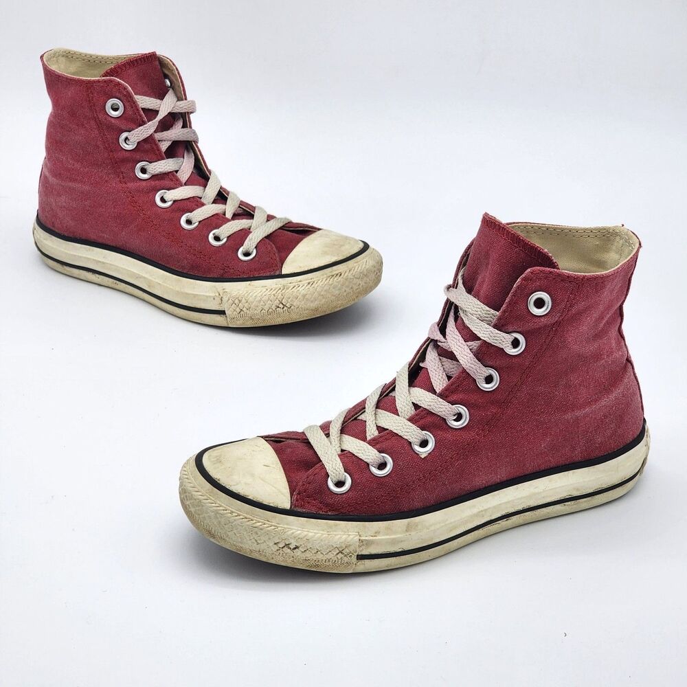 Converse Classic High Top Sneakers Red Burgundy Youth Size 3 Women's Size 5
